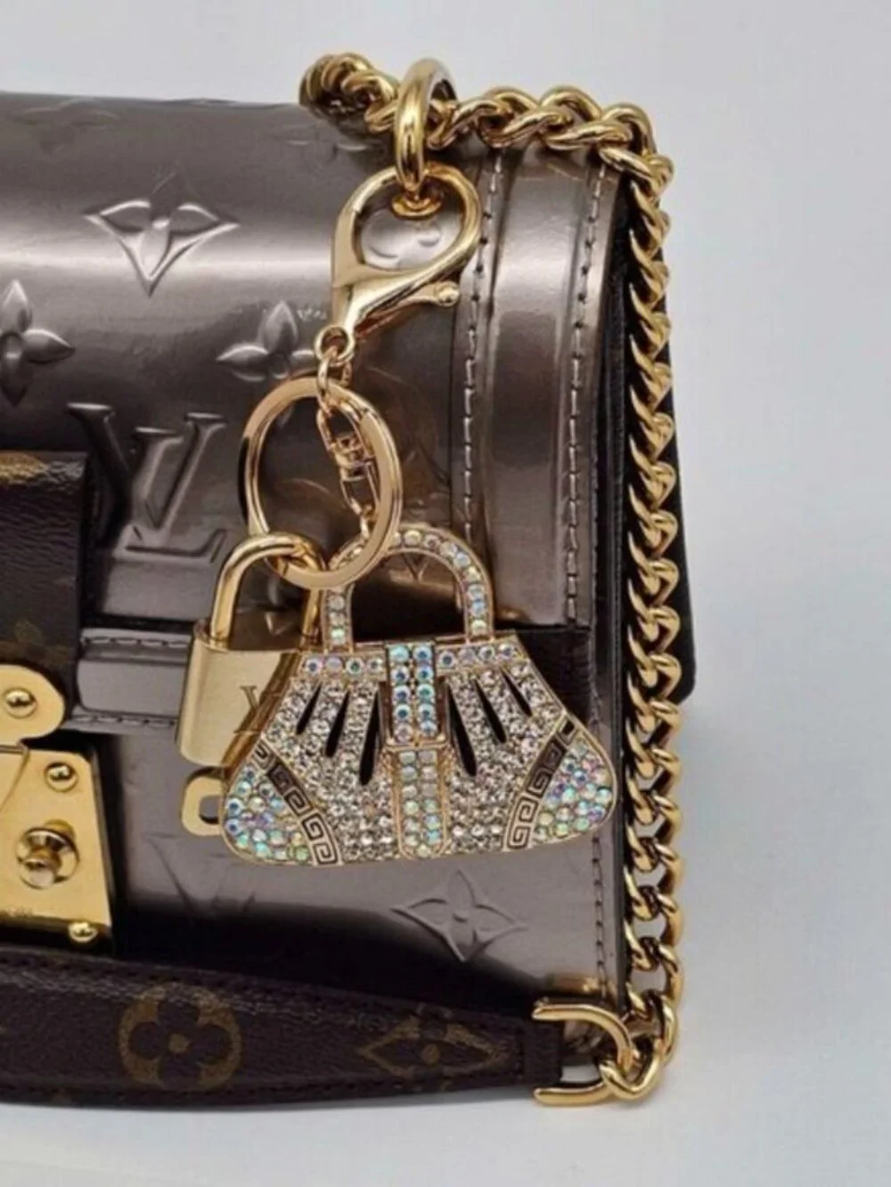 Louis Vuitton Authentic Gold Padlock 🔒 Key + Unbranded Keychain Bag Charm